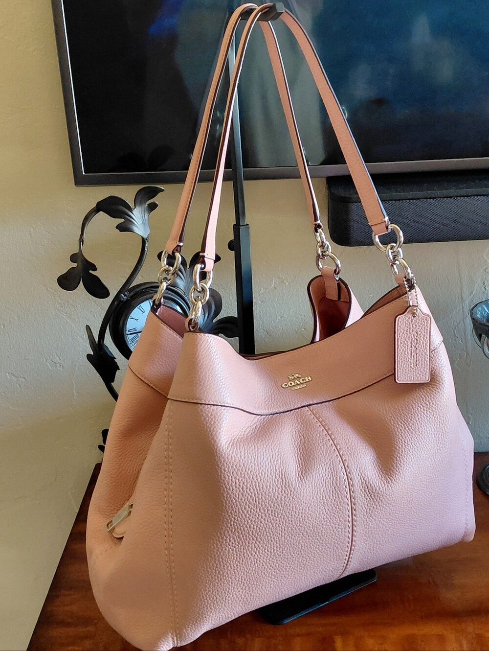 Coach Pink Lexy Pebble Leather Shoulder Bag F28997 - Picture 2 of 16